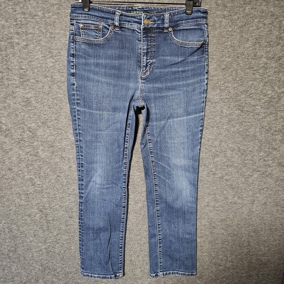 Lauren Ralph Lauren Women's Size 8p Premier Straight Curvy Jeans Dark Wash 31x24 - Picture 1 of 15